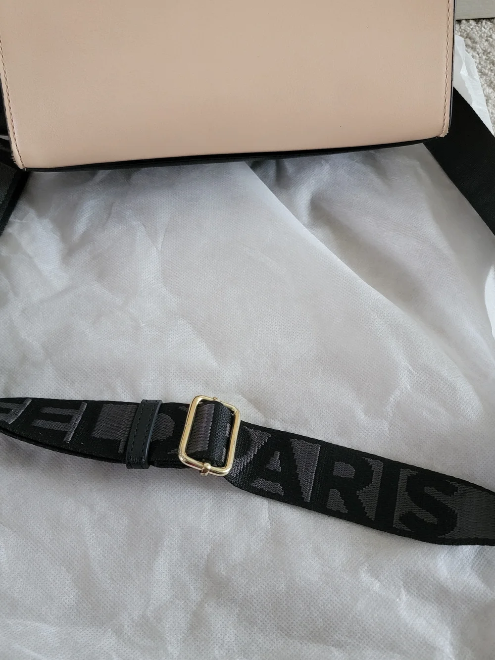 Karl Lagerfeld Women's Beige & Black Leather Tote